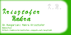 krisztofer makra business card